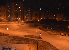 Ночной снегопад в ЖК Суворовском