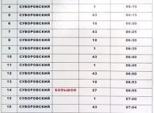 Расписание отправлений автобусов в ЖК Суворовском