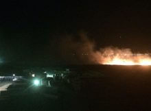 Ночной пожар полей в Суворовском