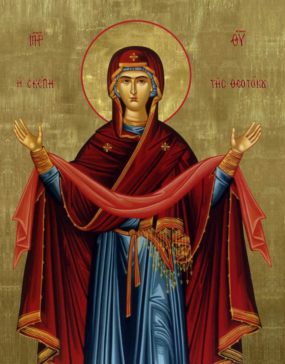 Покров Пресвятой Богородицы Греческая икона